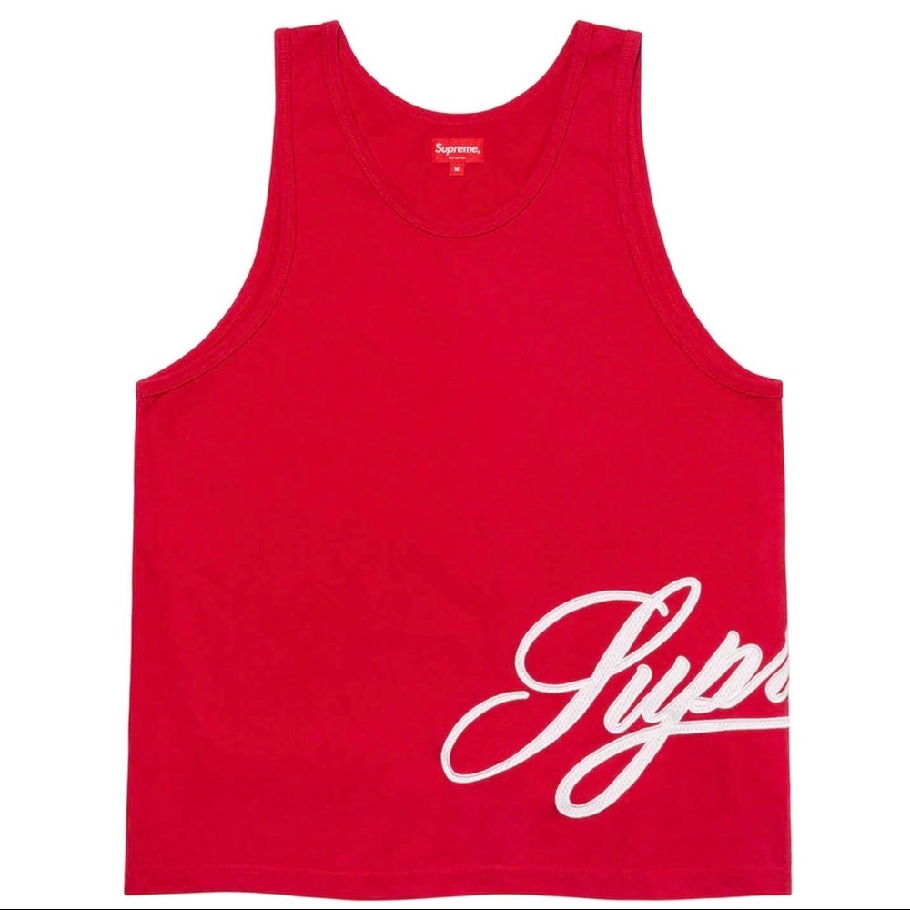 Supreme Mesh Script Tank Top